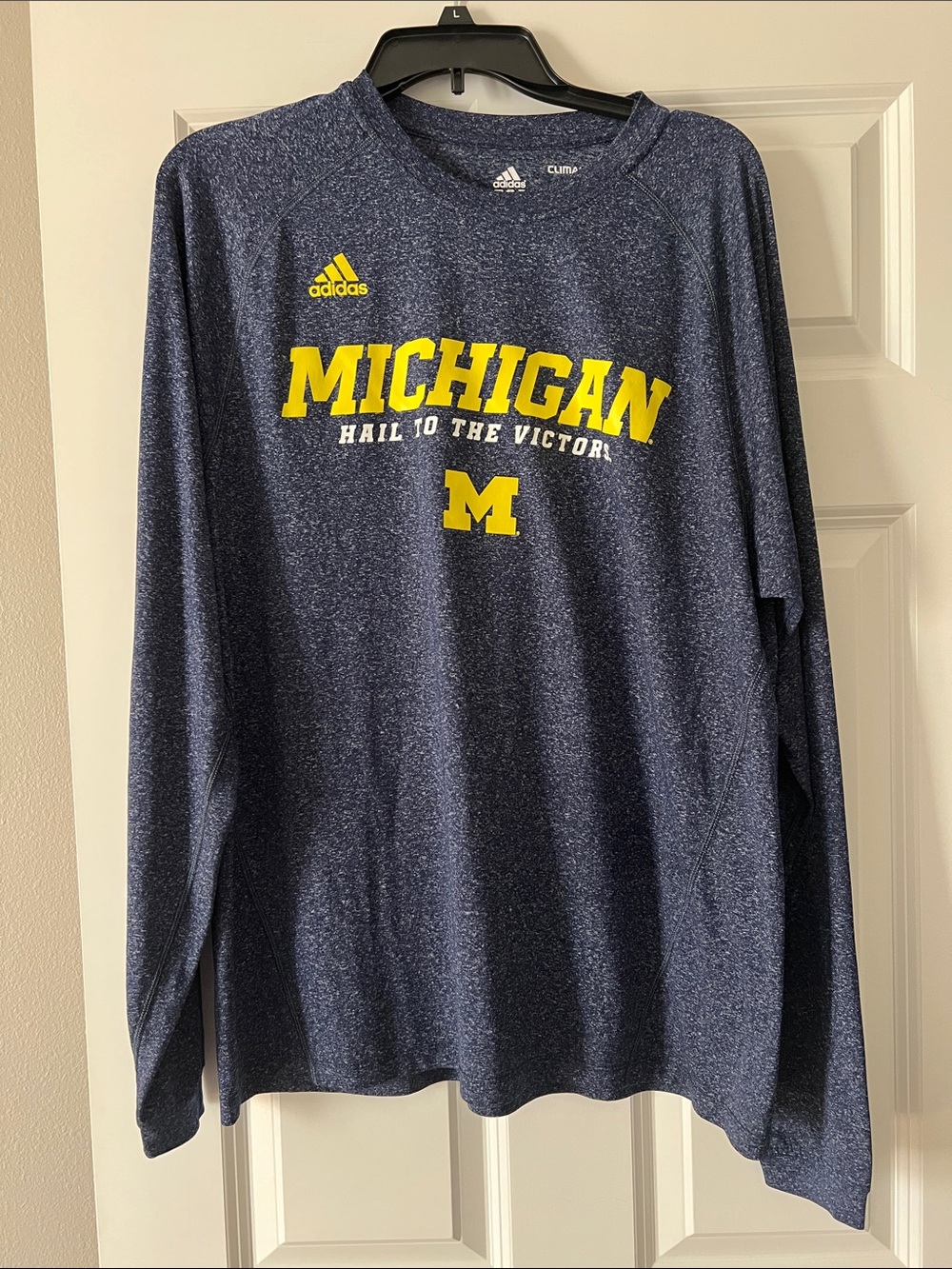 adidas Navy Long Sleeve with Yellow Michigan Logo